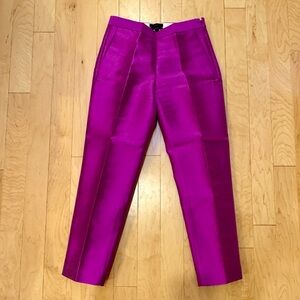 J. Crew Women’s Magenta Silk Cigarette Pants